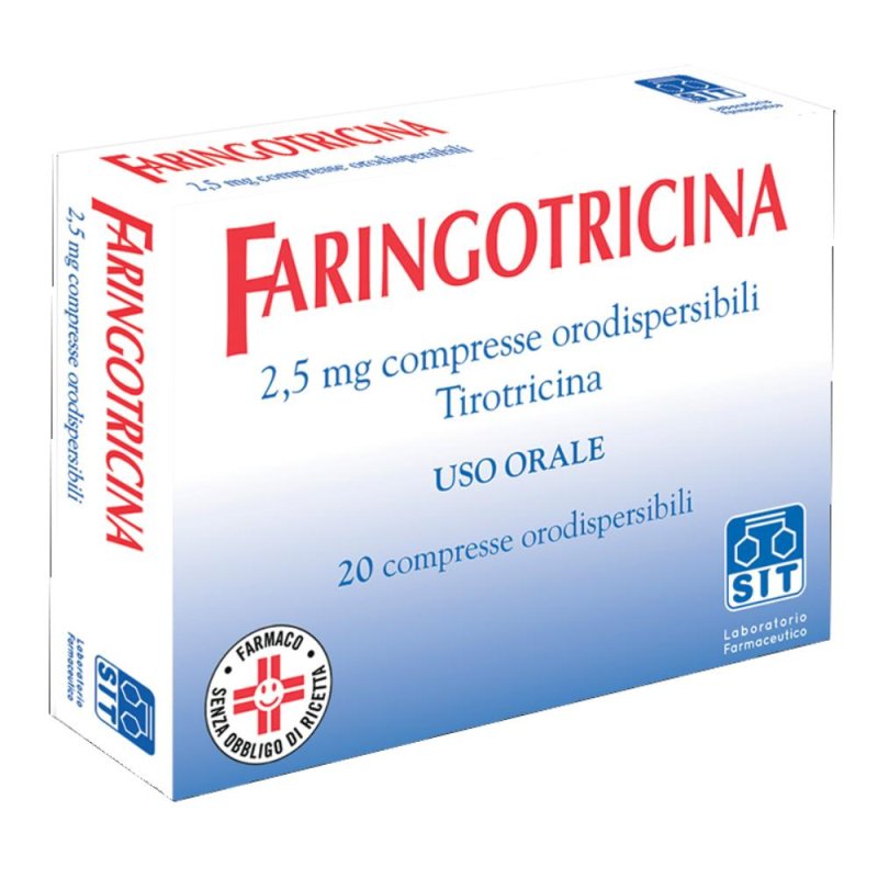 Faringotricina 20 Compresse per Mal di Gola e Irritazione della Gola Faringotricina 20 Compresse per Mal di Gola e Irritazione della Gola