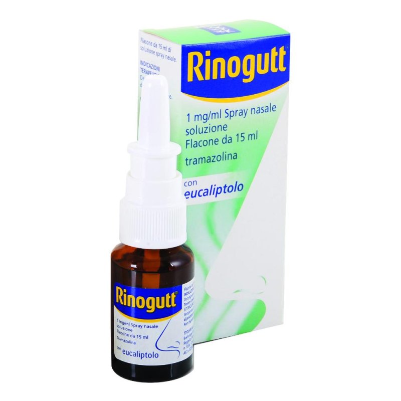 Rinogutt Spray Nasale con Eucaliptolo 1mg/ml Tramazolina Decongestionante Nasale, 10ml Rinogutt Spray Nasale con Eucaliptolo 1mg/ml Tramazolina Decongestionante Nasale, 10ml