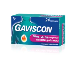 Gaviscon 500 Mg + 267 Mg Compresse Masticabili Gusto Menta  24 Compresse In Blister