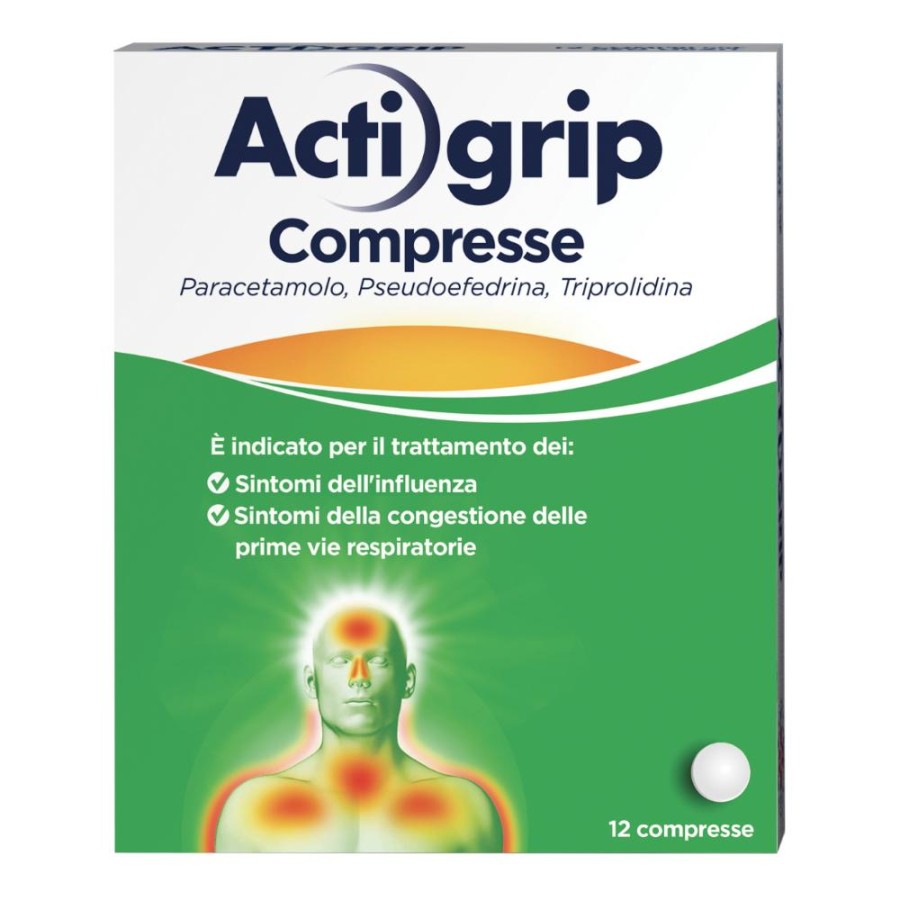 Actigrip 12 Compresse  2,5 + 60 + 500 Mg