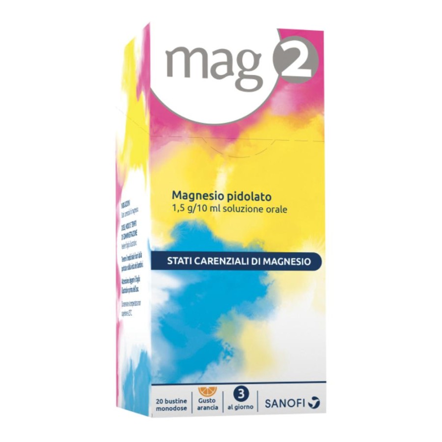 Mag 2 soluzione orale  1,5gr/10 ml magnesio pidolato 20 bustine