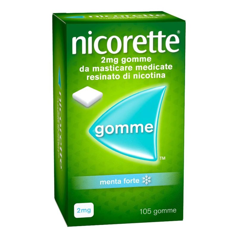 Nicorette gomme da masticare 2 mg &ndash; gusto menta forte 105 pezzi