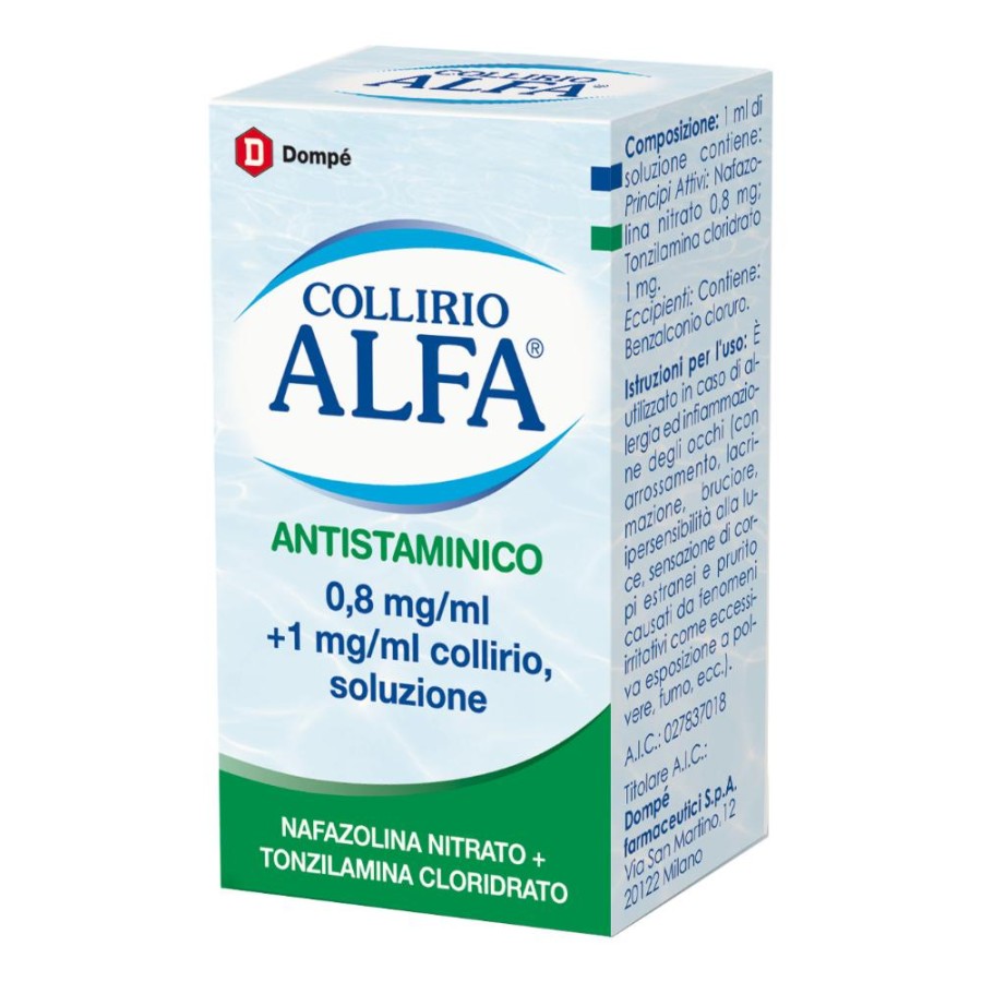 Collirio Alfa Antistam 0,8 Mg/Ml + 1 Mg/Ml Collirio, Soluzione Flacone 10 Ml
