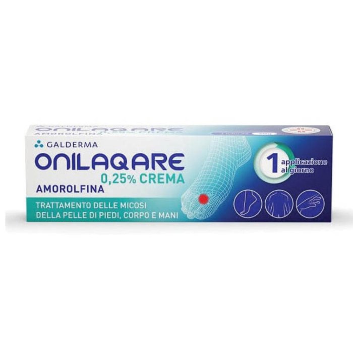 Onilaqare Crema 0,25% 20 g Trattamento Antimicotico per Micosi della Pelle di Mani e Piedi Onilaqare Crema 0,25% 20 g Trattamento Antimicotico per Micosi della Pelle di Mani e Piedi
