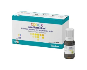 Codex 5 miliardi/8 ml polvere e solvente per sospensione orale saccharomyces boulardii 10 Flaconcini