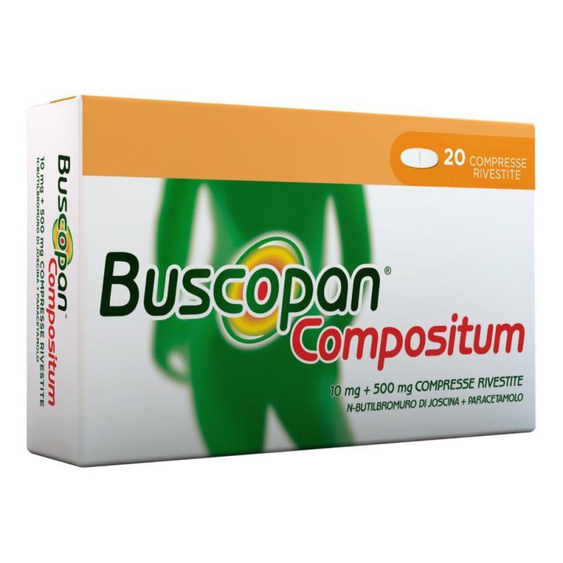 Buscopan Compositum 10 Mg + 500 Mg Compresse Rivestite 20 Compresse In Blister Al/Pvc Buscopan Compositum 10 Mg + 500 Mg Compresse Rivestite 20 Compresse In Blister Al/Pvc