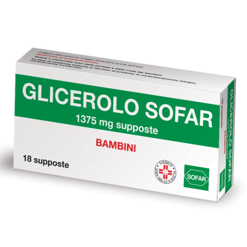 Alfasigma Glicerolo Bambini 1375mg Trattamento Stitichezza Occasionale 18 Supposte