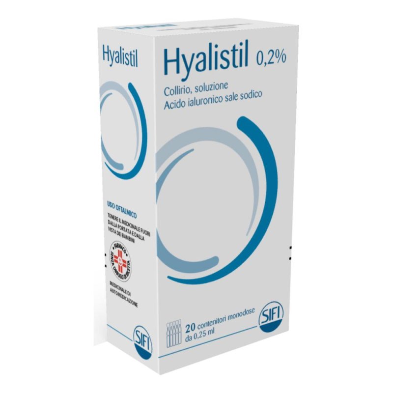 Hyalistil Collirio Monodose 20 Contenitori &ndash; Soluzione Oftalmica Lubrificante per Occhi Secchi e Irritati