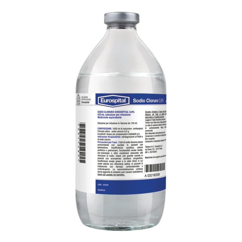 Sodio Cloruro Eurospital 0,9% soluzione fisiologica 100ml