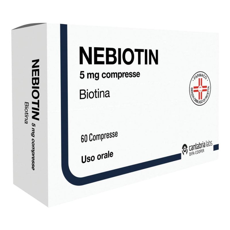 Nebiotin 5 milligrammi 60 compresse integratore di biotina per capelli unghie e pelle Nebiotin 5 milligrammi 60 compresse integratore di biotina per capelli unghie e pelle