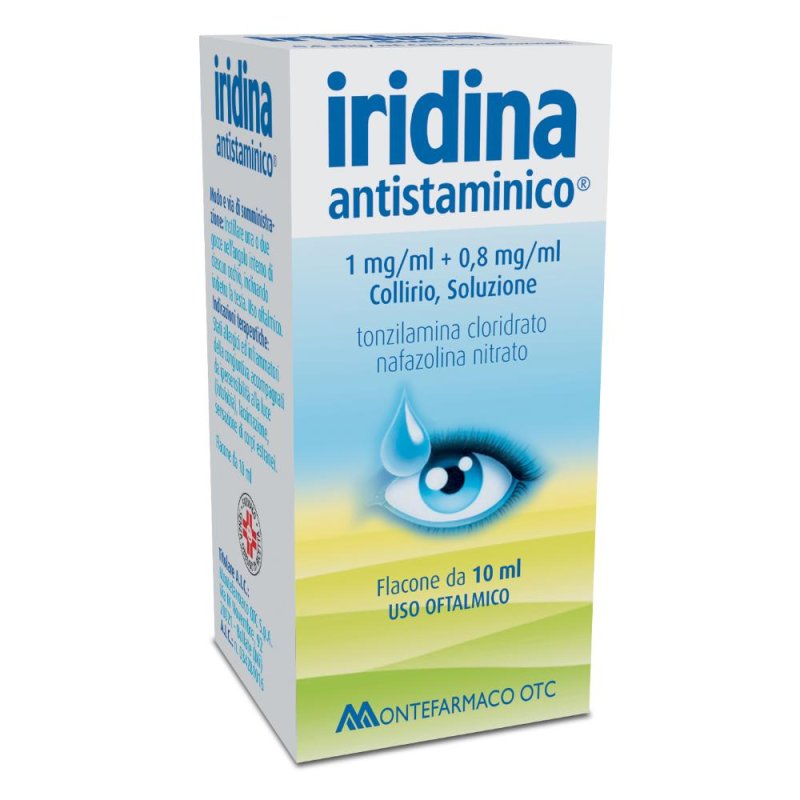 Iridina Antistamin 1 Mg + 0,8 Mg/Ml Collirio, Soluzione Flacone Da 10 Ml Iridina Antistamin 1 Mg + 0,8 Mg/Ml Collirio, Soluzione Flacone Da 10 Ml