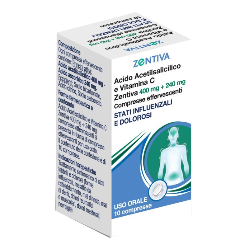 Acido acetilsalicilico vitamina c zen 10 compresse