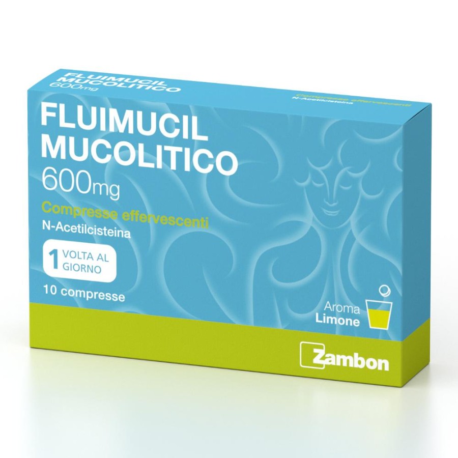 Fluimucil 10 compresse effervescenti 600 mg - Fluimucil Mucolitico per raffreddore