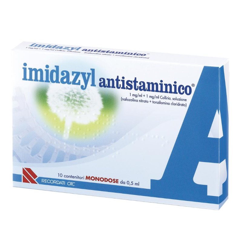 Imidazyl antistaminico 1mg/ml + 1mg/ml collirio monodose 10 flaconcini 0,5ml Imidazyl antistaminico 1mg/ml + 1mg/ml collirio monodose 10 flaconcini 0,5ml