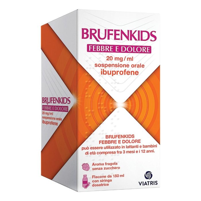 BrufenKids Febbre e Dolore 20 mg/ml Ibuprofene Sospensione Orale 150 ml