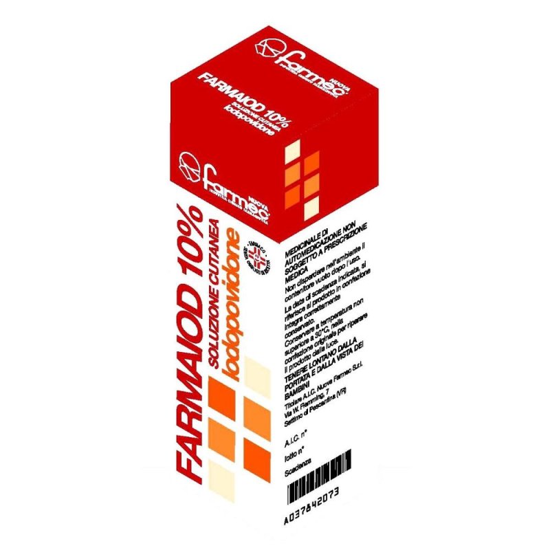 Farmaiod 10% Soluzione Cutanea Disinfettante 100 ml a Base di Iodio per Uso Esterno Farmaiod 10% Soluzione Cutanea Disinfettante 100 ml a Base di Iodio per Uso Esterno