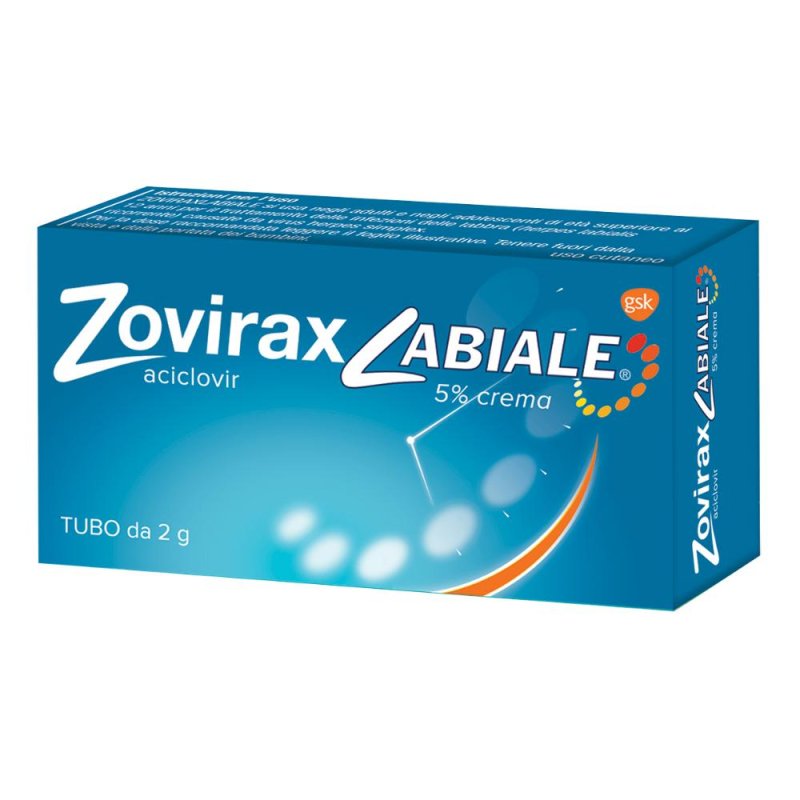Zovirax labiale 5% Crema herpes a base di aciclovir Tubo Da 2 G Zovirax labiale 5% Crema herpes a base di aciclovir Tubo Da 2 G