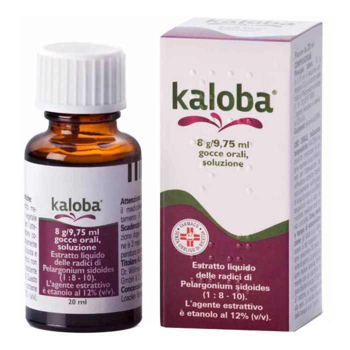 Kaloba Gtt 20 ml Gocce Orali per Tosse e Raffreddore con Estratto di Pelargonium Sidoides Kaloba Gtt 20 ml Gocce Orali per Tosse e Raffreddore con Estratto di Pelargonium Sidoides