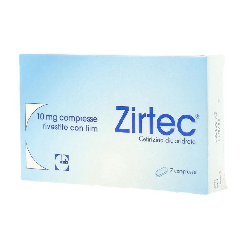 Zirtec Cetirizina dicloridrato 10mg Antistaminico Orale Trattamento Rinite Allergica 7 compresse Zirtec Cetirizina dicloridrato 10mg Antistaminico Orale Trattamento Rinite Allergica 7 compresse