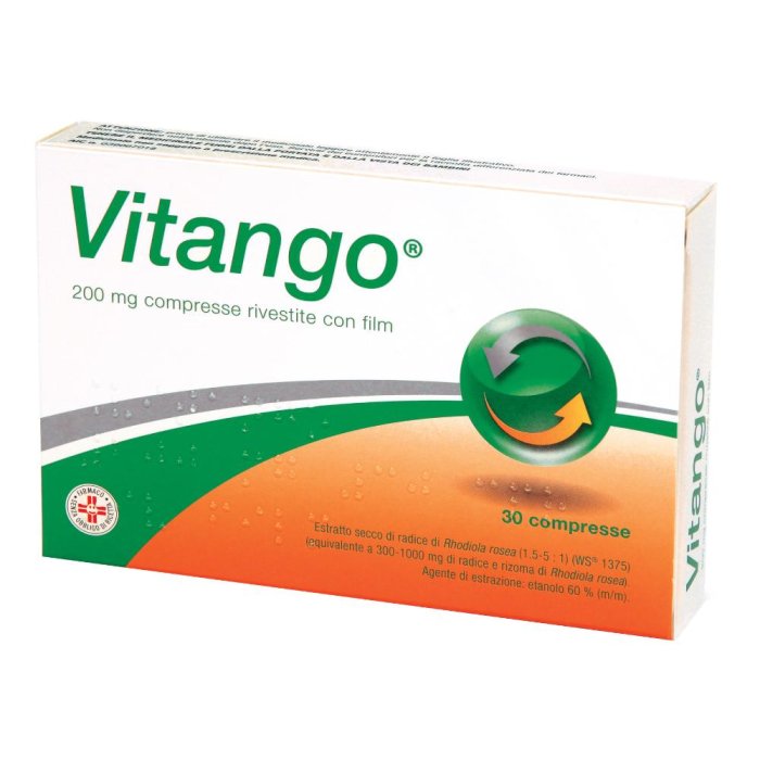 Vitango 200 milligrammi 30 Compresse Rivestite con Estratto di Rhodiola Rosea per Combattere Stanchezza e Stress Vitango 200 milligrammi 30 Compresse Rivestite con Estratto di Rhodiola Rosea per Combattere Stanchezza e Stress