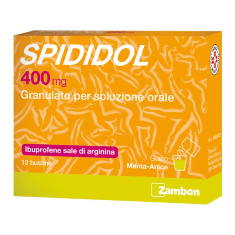 Spididol 400 Mg Granulato Per Soluzione Orale Gusto Menta-Anice 12 Bustine In Accoppiato Carta/Al/Pe Spididol 400 Mg Granulato Per Soluzione Orale Gusto Menta-Anice 12 Bustine In Accoppiato Carta/Al/Pe