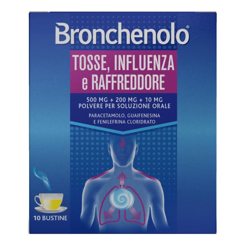 Bronchenolo Tosse Influenza e Raffreddore 10 Bustine Bronchenolo Tosse Influenza e Raffreddore 10 Bustine