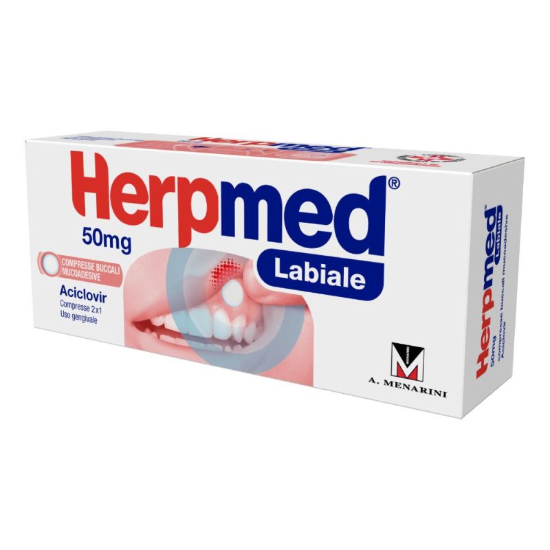 Herpmed Labiale 2 Compresse Mucoadesive per Herpes alla Bocca 50 mg Herpmed Labiale 2 Compresse Mucoadesive per Herpes alla Bocca 50 mg