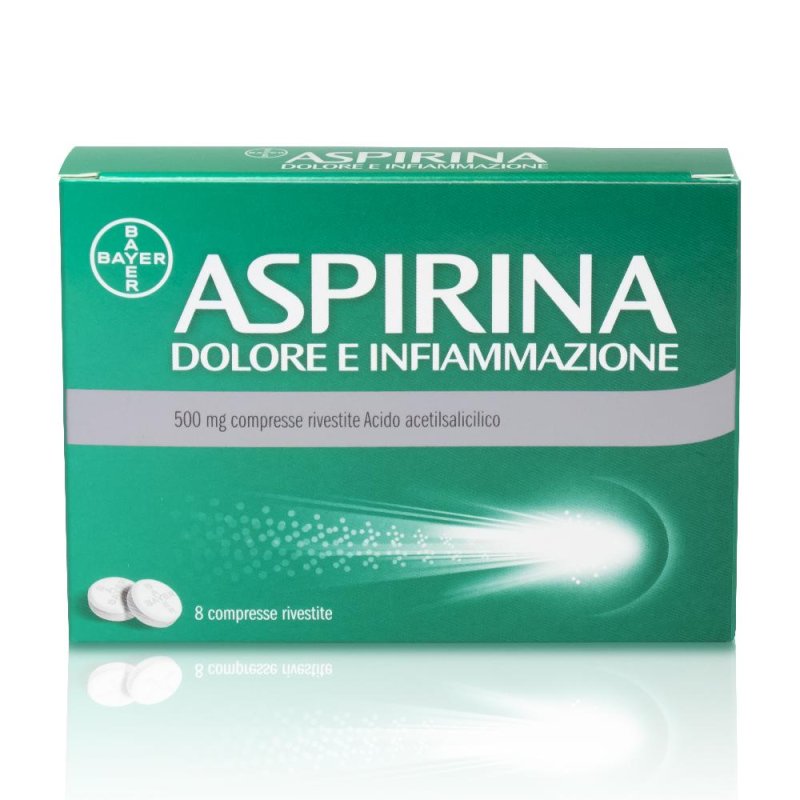 Aspirina Dolore Inf 500 Mg Compresse Rivestite 8 Compresse In Blister Al/Pe/Carta Aspirina Dolore Inf 500 Mg Compresse Rivestite 8 Compresse In Blister Al/Pe/Carta
