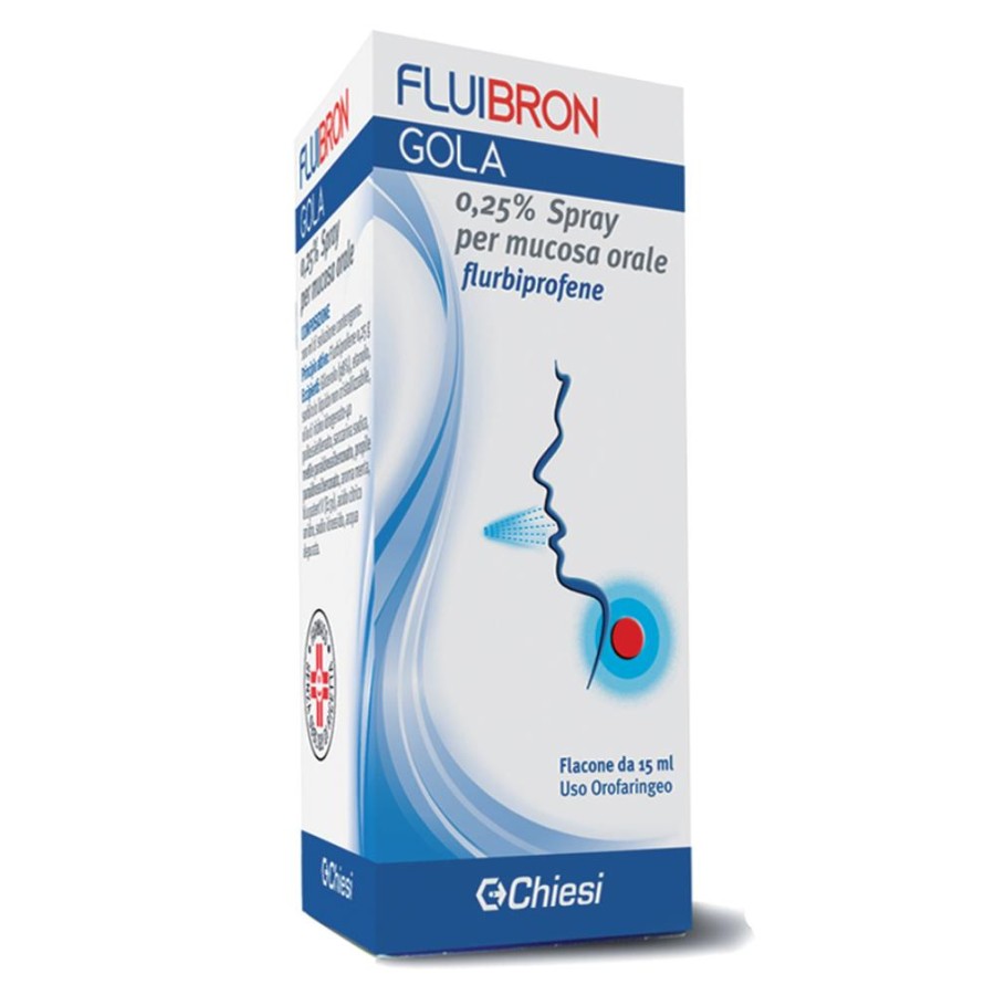 Fluibron Gola 0,25% Spray Per Mucosa Orale Flacone Da 15 Ml