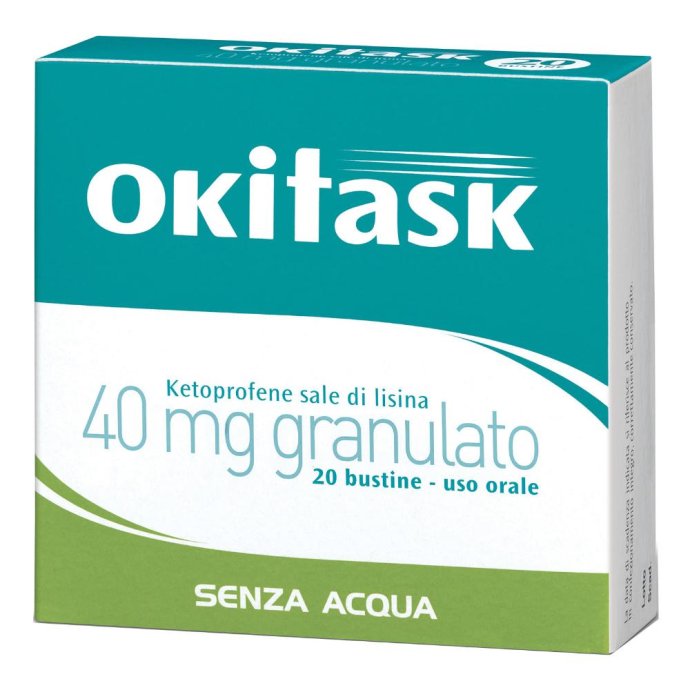 Okitask 40 mg Ketoprofene Sale di Lisina 20 Bustine Okitask 40 mg Ketoprofene Sale di Lisina 20 Bustine