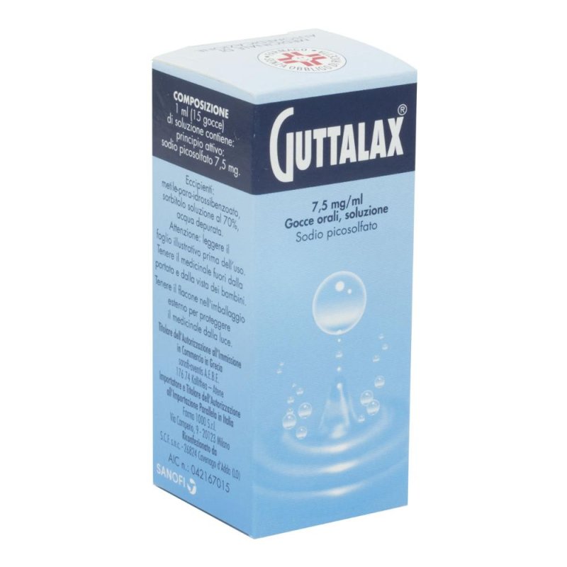 Guttalax gocce orali 15 ml 7,5 mg/ml
