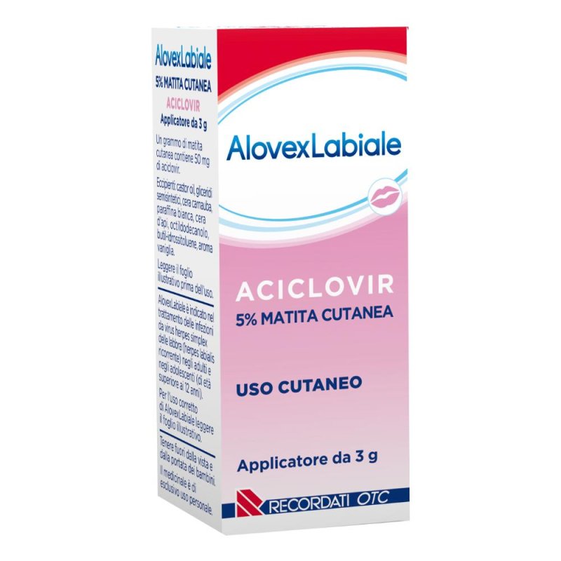 AlovexLabiale Matita Cutanea 5% Aciclovir 3 g Herpes AlovexLabiale Matita Cutanea 5% Aciclovir 3 g Herpes