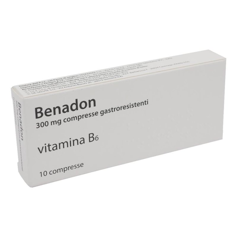 Benadon 300 mg 10 compresse gastroresistenti - integratore di vitamina B6 ad alto dosaggio Benadon 300 mg 10 compresse gastroresistenti - integratore di vitamina B6 ad alto dosaggio