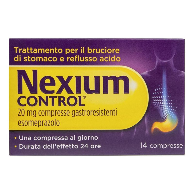 Nexium CONTROL Antiacido per Bruciore di Stomaco e Reflusso Esomeprazolo 20 mg 14 Compresse Nexium CONTROL Antiacido per Bruciore di Stomaco e Reflusso Esomeprazolo 20 mg 14 Compresse