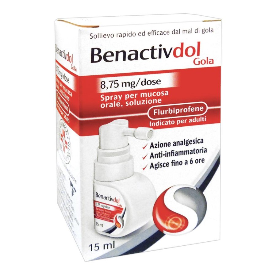 Benactivdol Gola 8,75 Mg/Dose Spray Per Mucosa Orale, Soluzione, 15Ml In Flacone Hdpe