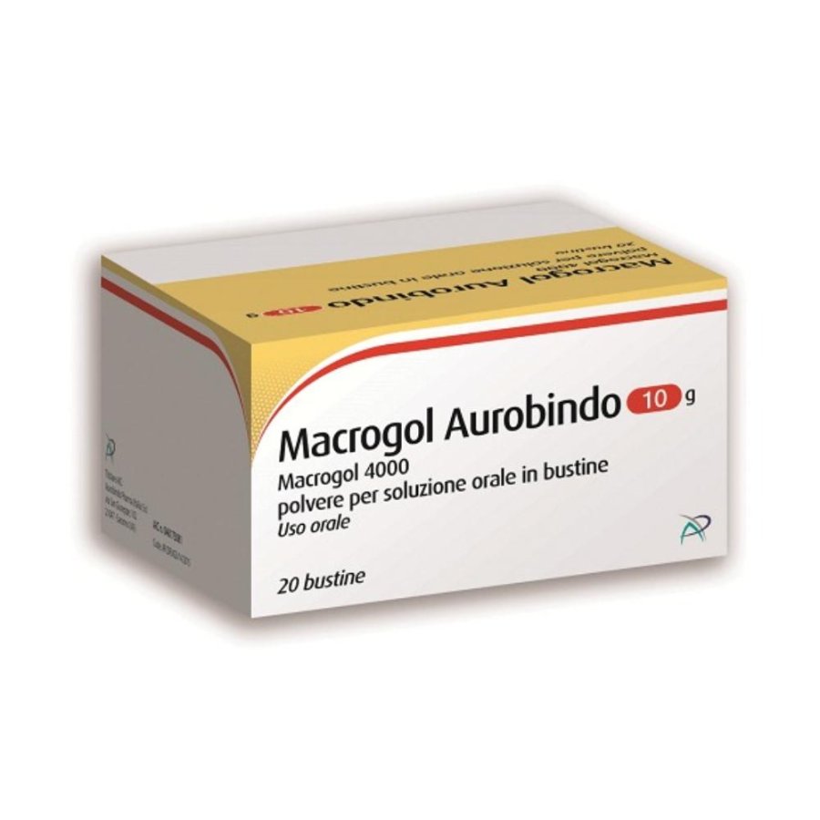 Macrogol Auro 20 bustine 10 g - lassativo osmotico a base di macrogol 4000 Macrogol Auro 20 bustine 10 g - lassativo osmotico a base di macrogol 4000
