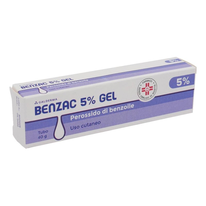 Benzac Gel 5% 40 g Trattamento Topico per Acne e Brufoli con Perossido di Benzoile
