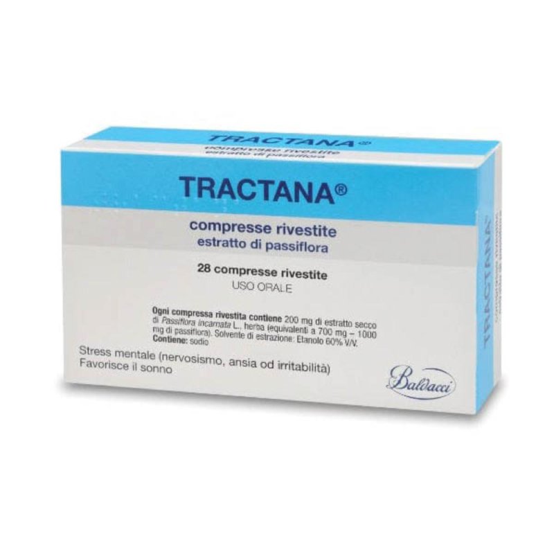 Tractana 200 mg Medicinale contro lo stress mentale 28 compresse rivestite Tractana 200 mg Medicinale contro lo stress mentale 28 compresse rivestite