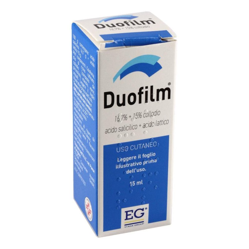 Duofilm Collodio Cutaneo 15 Millilitri Trattamento Verruche a Base di Acido Salicilico e Acido Lattico per Mani e Piedi