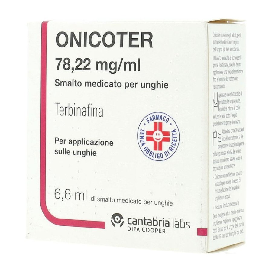 Onicoter smalto medicato 6,6 ml - trattamento per unghie con micosi e ispessimenti Onicoter smalto medicato 6,6 ml - trattamento per unghie con micosi e ispessimenti