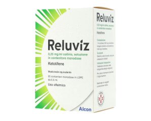 Reluviz Collirio 0,25mg/ml Ketotifene Trattamento Congiuntivite Allergica Stagionale 25 contenitori monodose da 0,5ml
