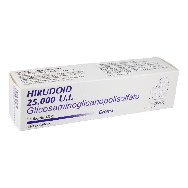 Hirudoid 25.000 UI crema 40 g - crema cutanea per disturbi venosi superficiali Hirudoid 25.000 UI crema 40 g - crema cutanea per disturbi venosi superficiali