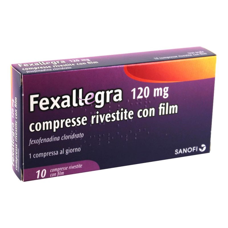 Fexallegra 120 mg 10 compresse rivestite - antistaminico per rinite allergica e orticaria Fexallegra 120 mg 10 compresse rivestite - antistaminico per rinite allergica e orticaria
