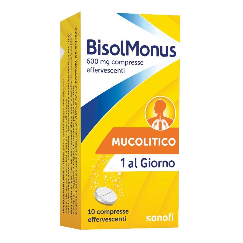 BisolMonus 600mg per Tosse e Raffreddore 10 Compresse Effervescenti BisolMonus 600mg per Tosse e Raffreddore 10 Compresse Effervescenti