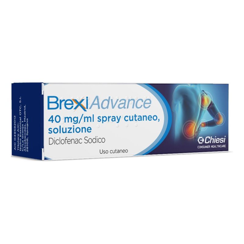 Brexiadvance 40 mg/ml spray cutaneo, soluzione diclofenac sodico 30 ml / 125 erogazioni Brexiadvance 40 mg/ml spray cutaneo, soluzione diclofenac sodico 30 ml / 125 erogazioni