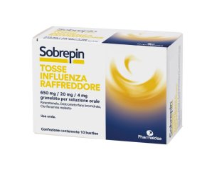 Sobrepin Tosse Inf Influenza e Raffreddore Paracetamolo 650mg + Destrometorfano 20mg + Clorfenamina 4mg 10 bustine