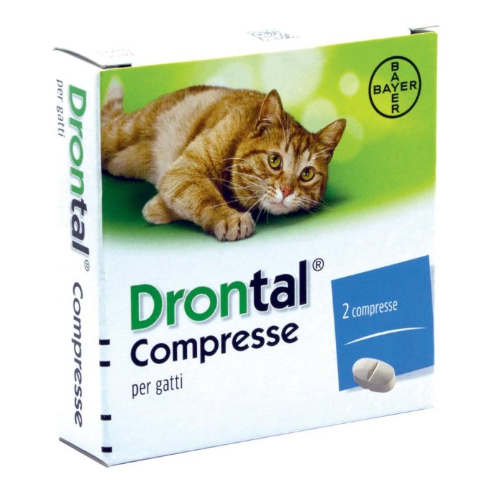 Drontal Compresse per Gatto 2 Compresse Vermifugo Antiparassitario per Gatti Drontal Compresse per Gatto 2 Compresse Vermifugo Antiparassitario per Gatti