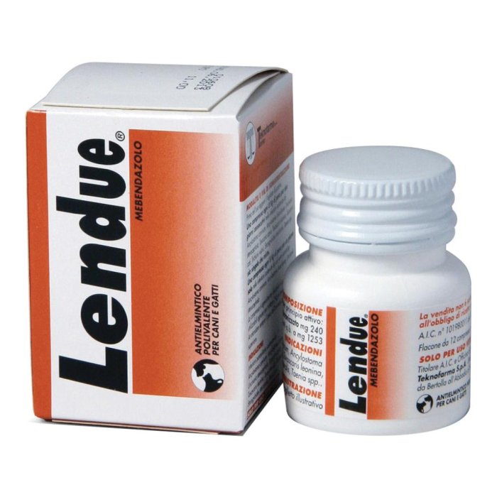 Lendue 240 mg 12 compresse masticabili - antielmintico in compresse Lendue 240 mg 12 compresse masticabili - antielmintico in compresse