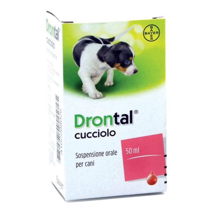 Drontal Cucciolo Sospensione Orale 50 ml Vermifugo Antiparassitario per Cuccioli e Cani Giovani Drontal Cucciolo Sospensione Orale 50 ml Vermifugo Antiparassitario per Cuccioli e Cani Giovani