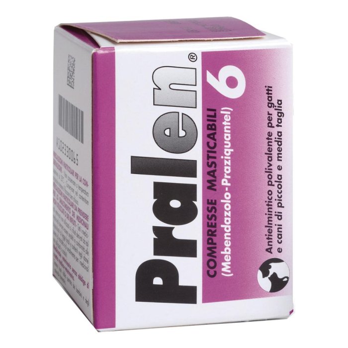 Pralen Compresse Masticabili per Cani Antiparassitario Intestinale Veterinario - Confezione da 6 Compresse